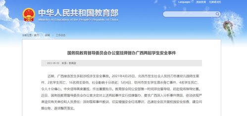 国务院教育督导委员会办公室挂牌督办广西两起学生安全事件